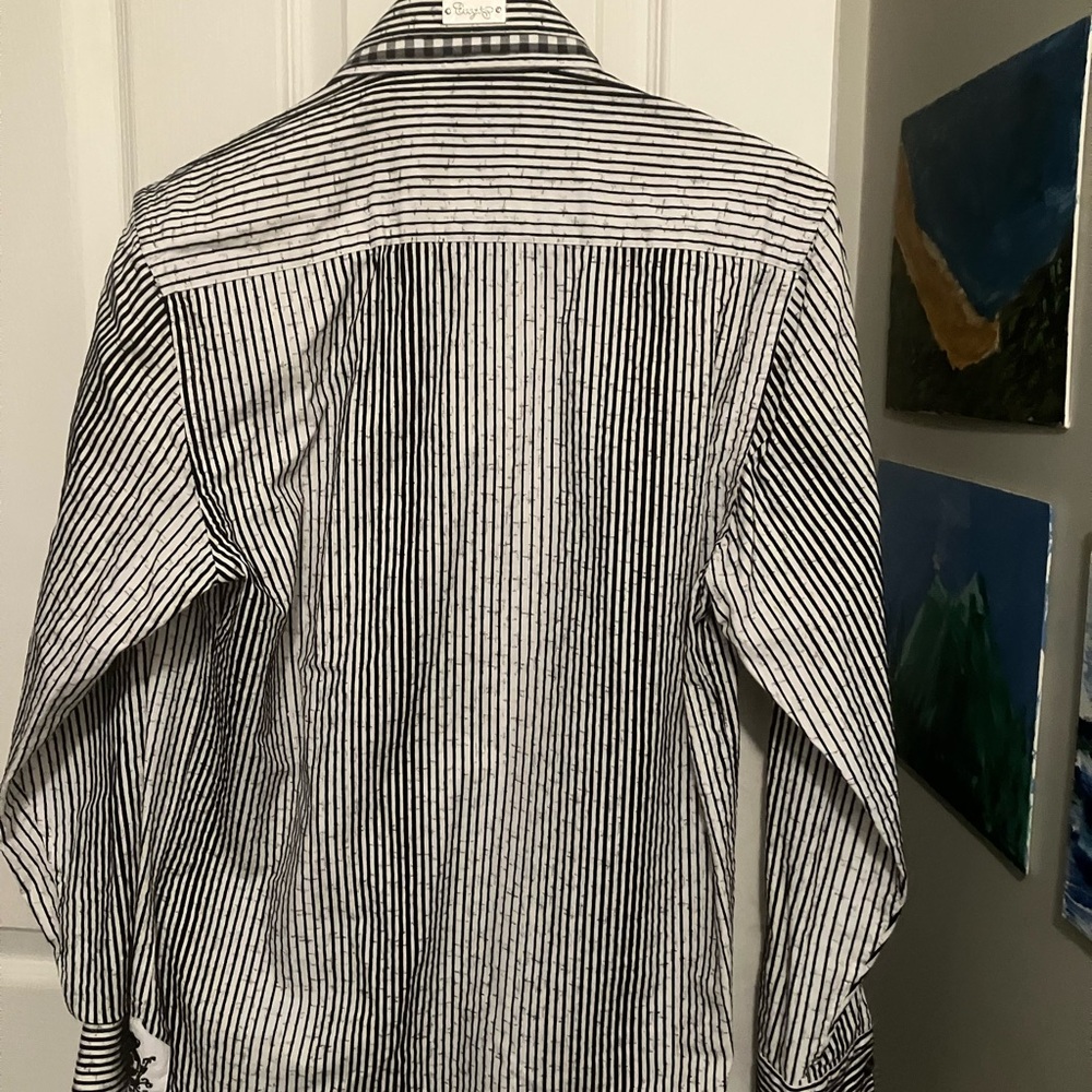 Men’s COOGI Monochrome Striped Shirt size S - Picture 2 of 6